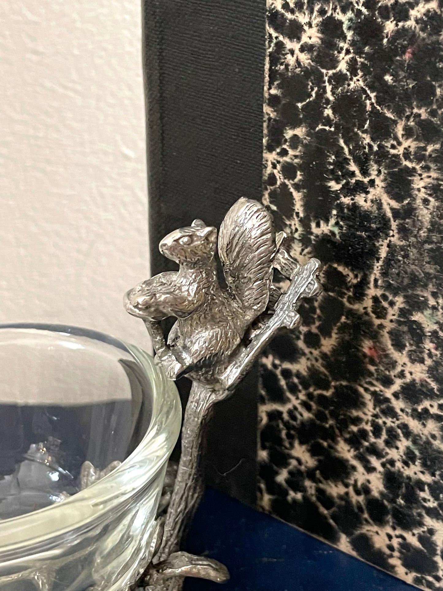 Pewter Squirrel & Acorn Wagon Jam Pot