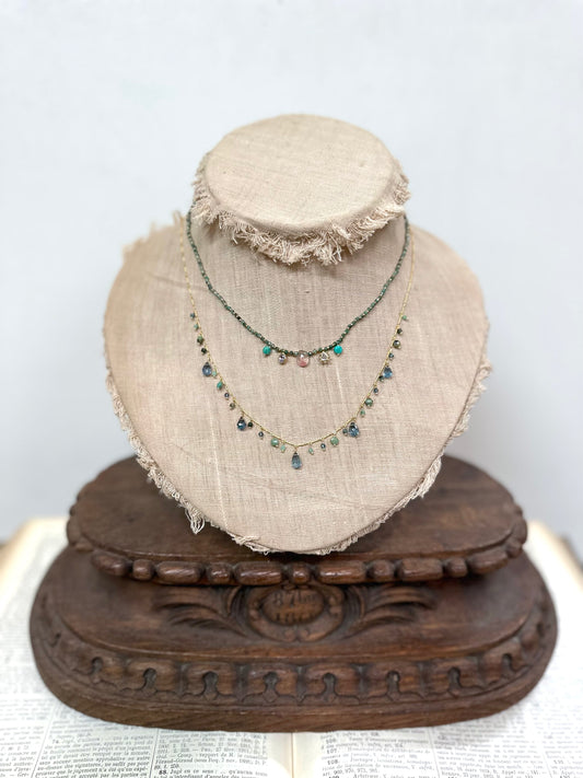Italian Green/Blue Stone Necklaces