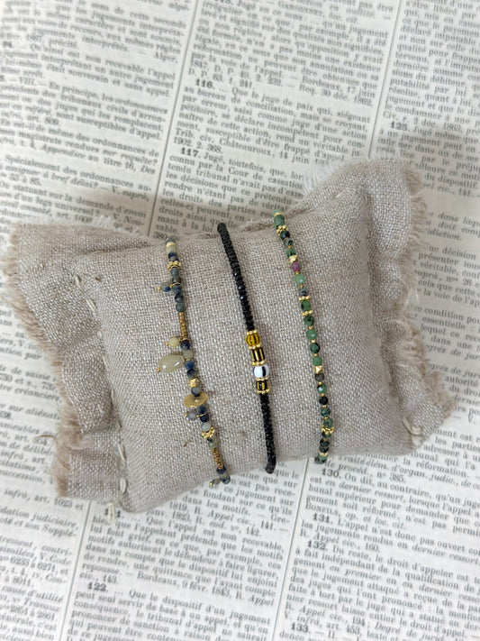 Italian Green/Blue Stone Bracelets