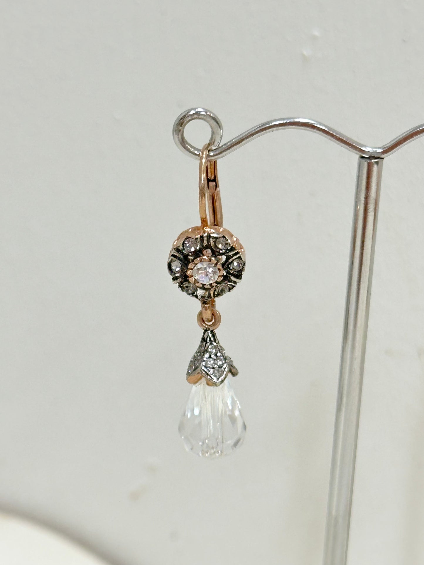 Italian Crystal & Fume Drop Earrings