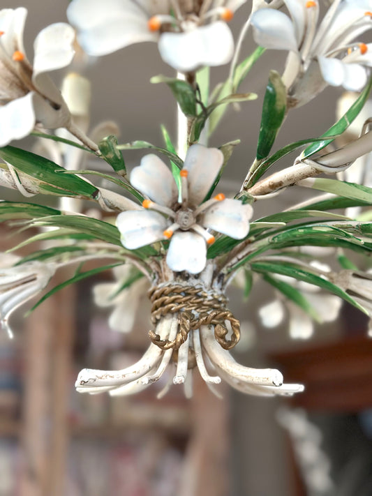 Vintage French Flower Chandelier