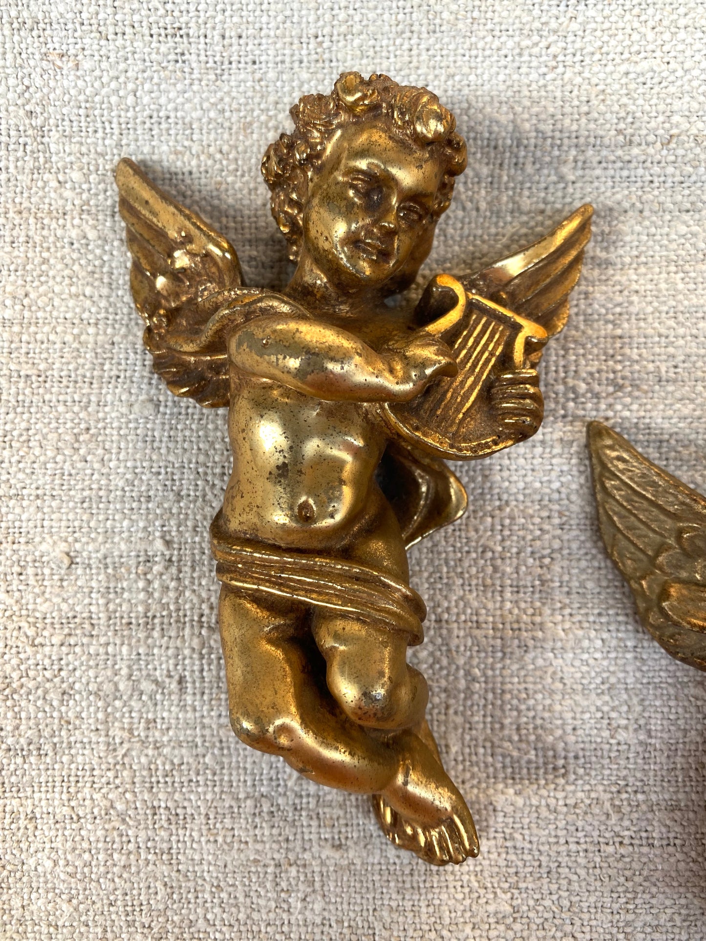 Vintage French Petite Gilt Set of 3 Cherubs