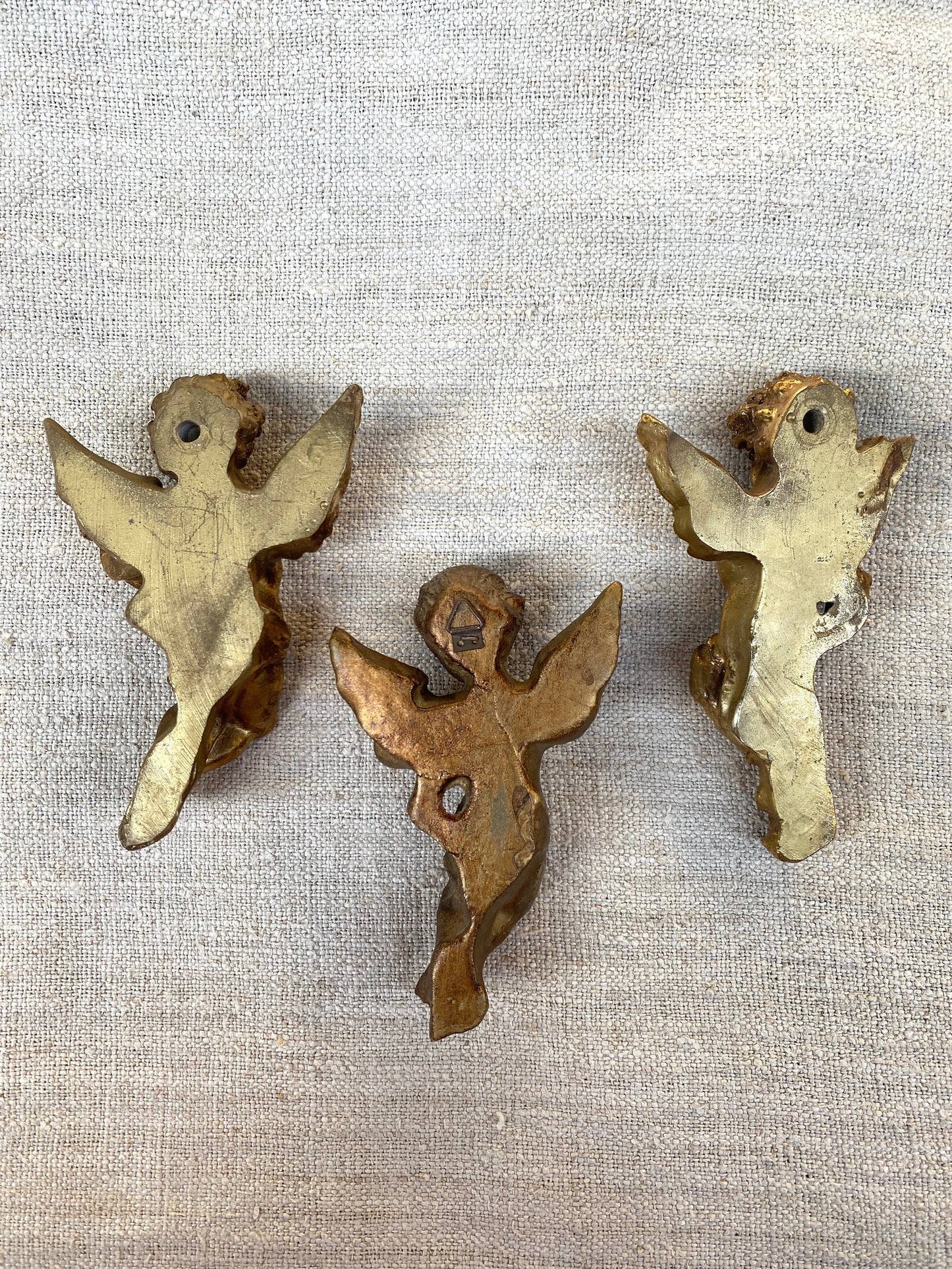 Vintage French Petite Gilt Set of 3 Cherubs