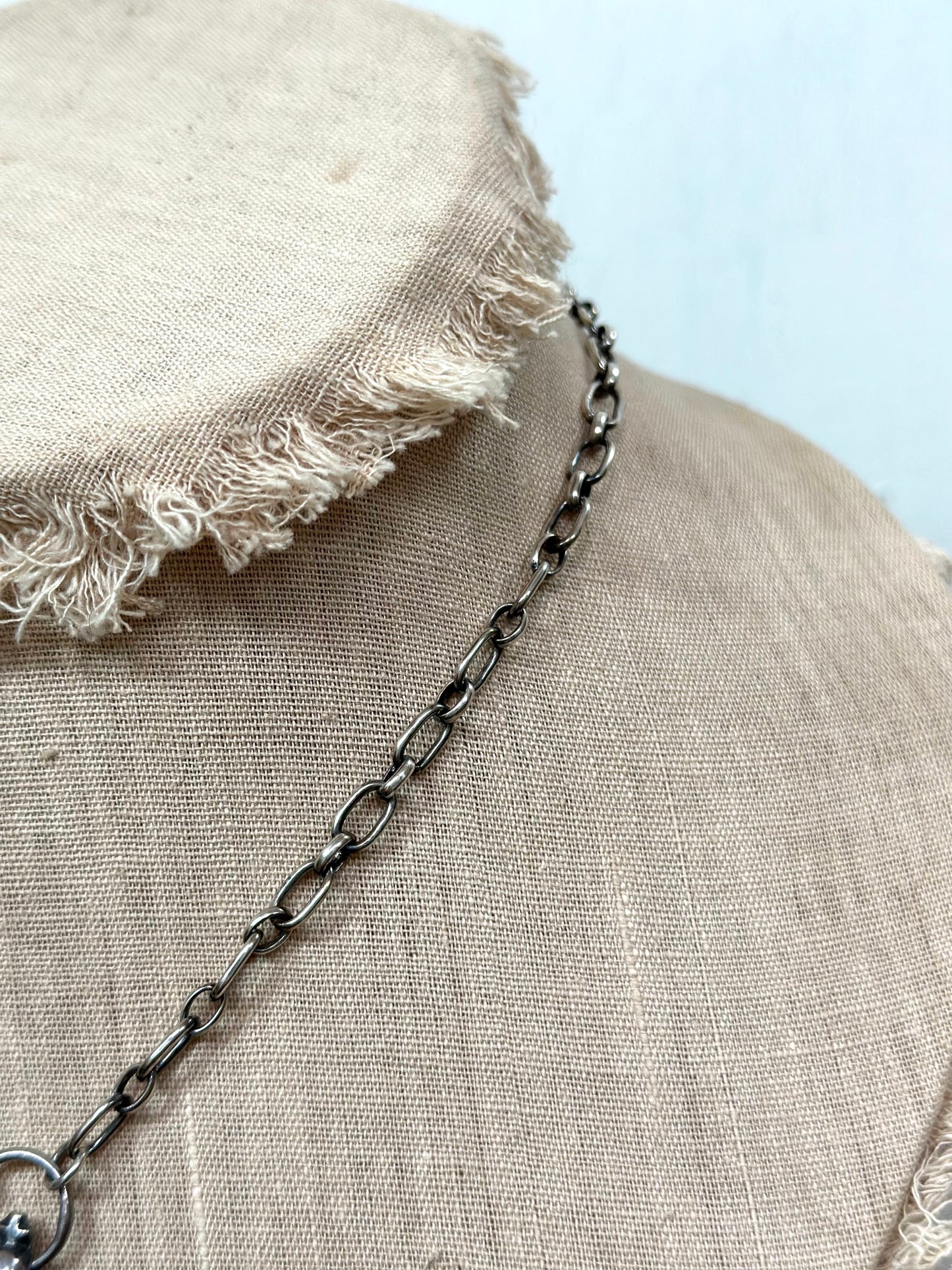 Antique French Silver Merit Award Medal Necklace