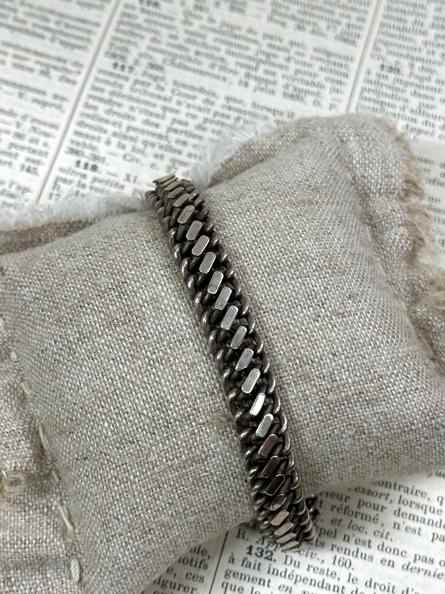 Antique French 1872 Silver Coin Charm Bracelet