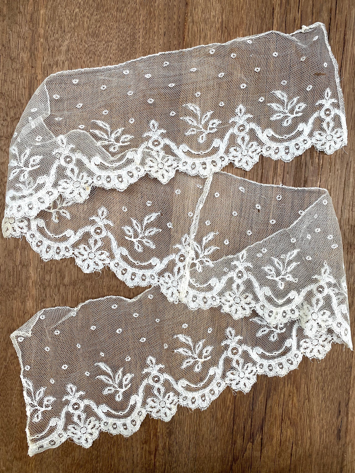 Antique French Polka Dot Lace Piece