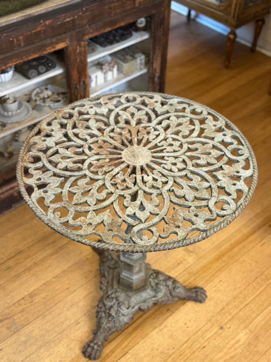 Antique French Cast Iron Outdoor Table