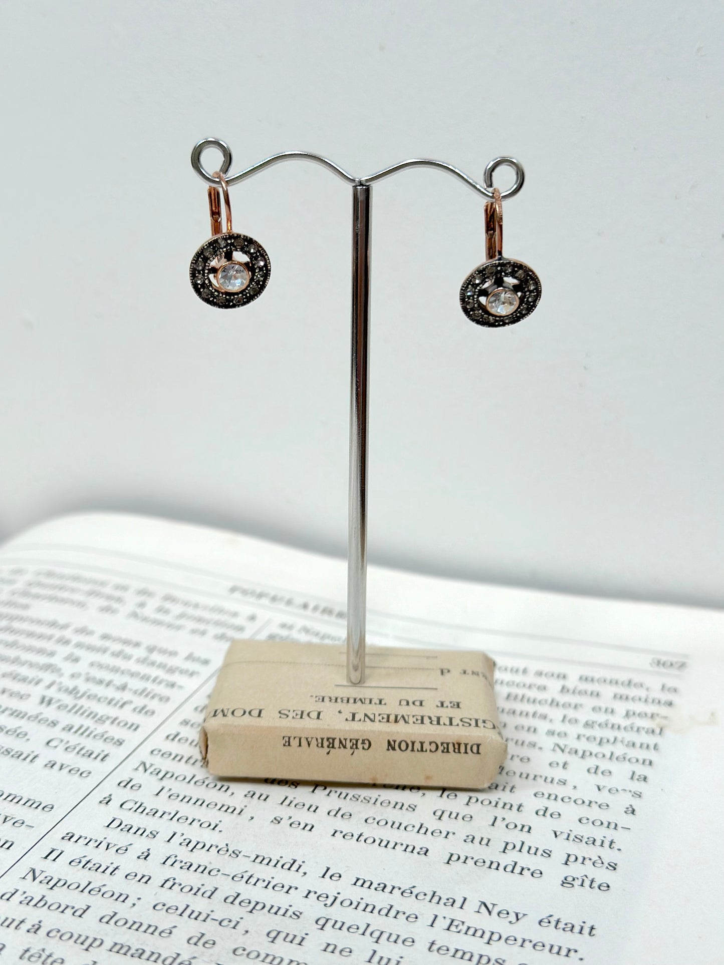 Italian Round Crystal Centre Cutout Earrings