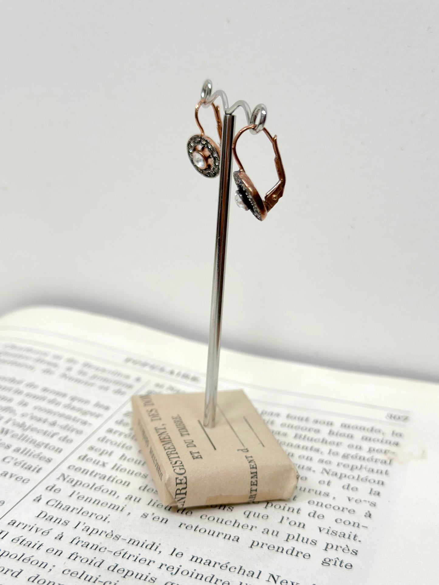 Italian Round Crystal Centre Cutout Earrings