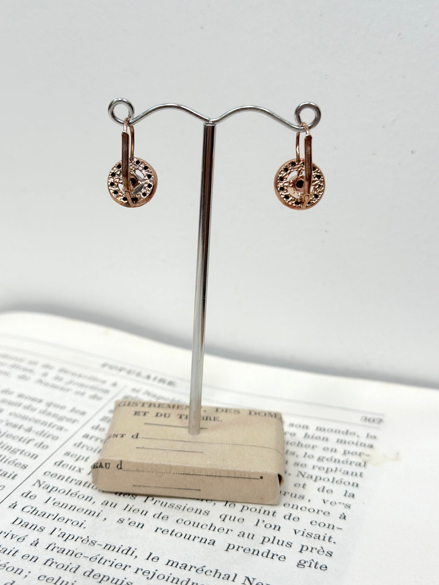 Italian Round Crystal Centre Cutout Earrings