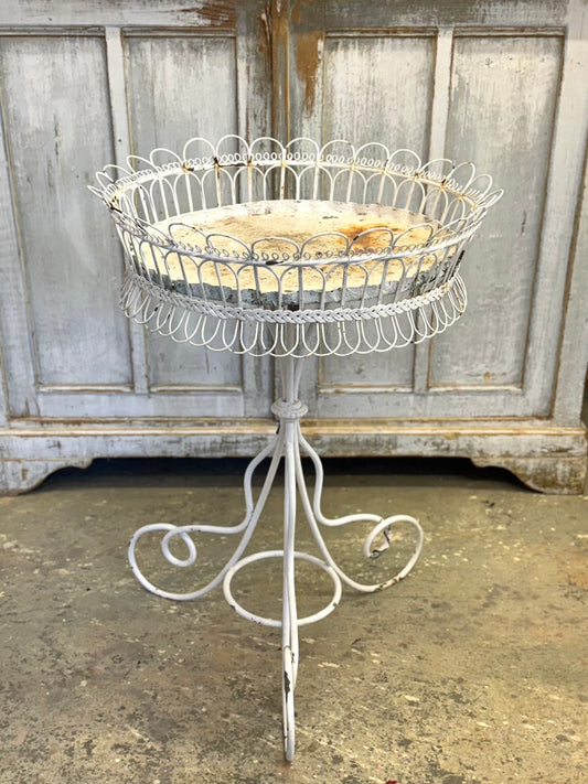 Antique French Round Outdoor Plant Stand