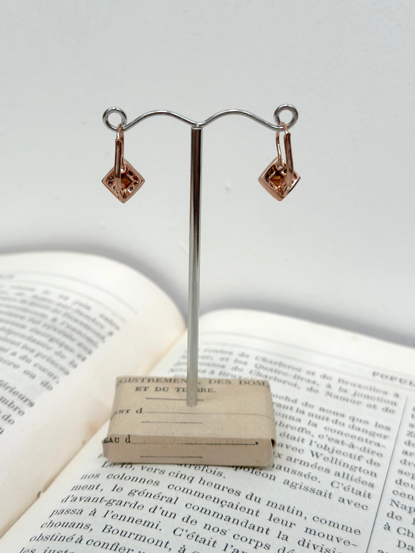 Italian Onyx & Crystal Small Earrings