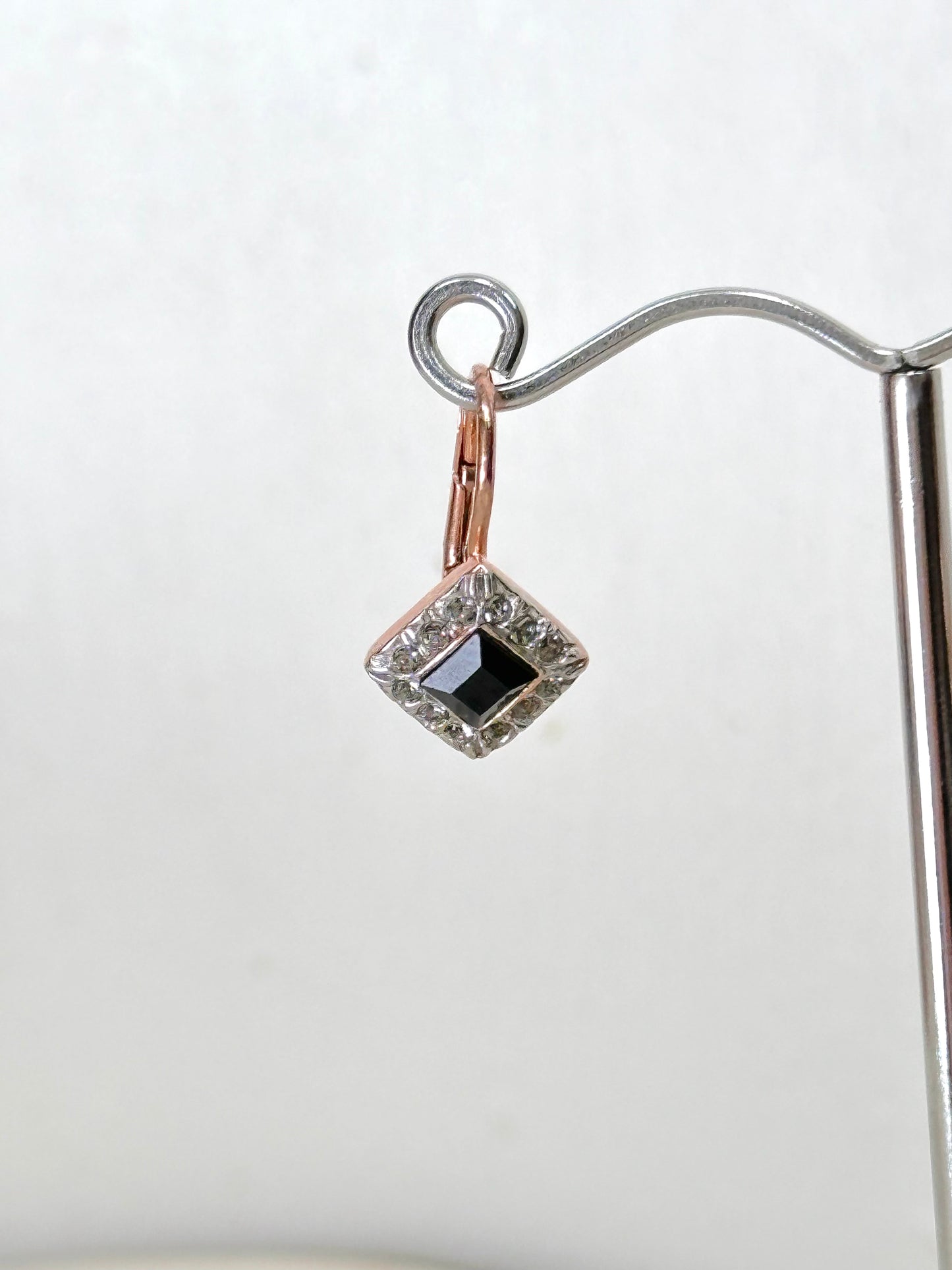 Italian Onyx & Crystal Small Earrings