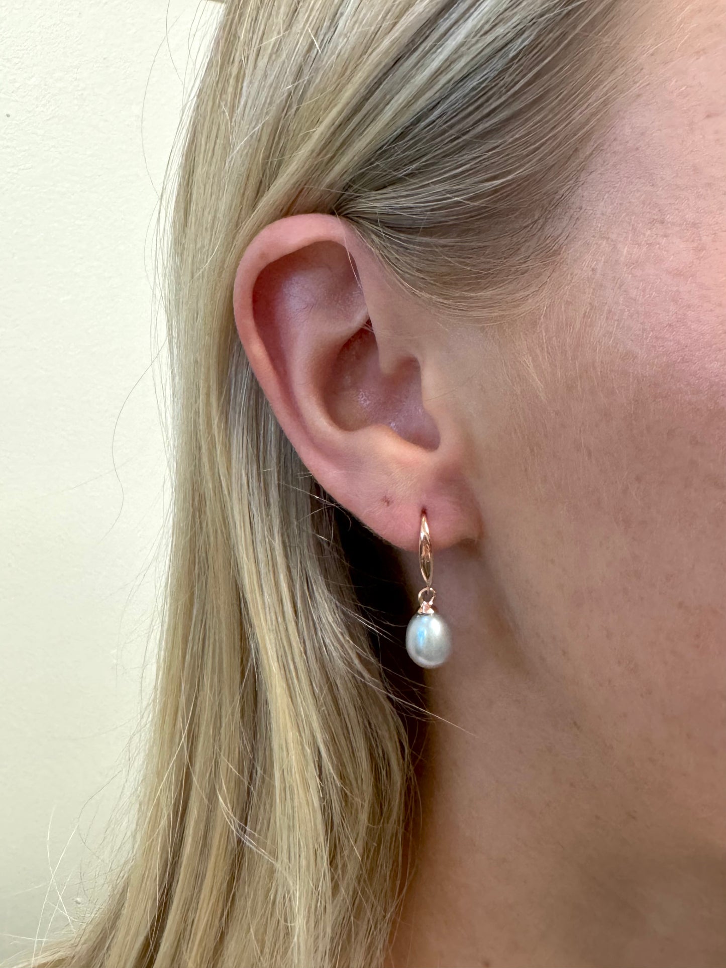 Italian Silver Pearl Drop Earrings