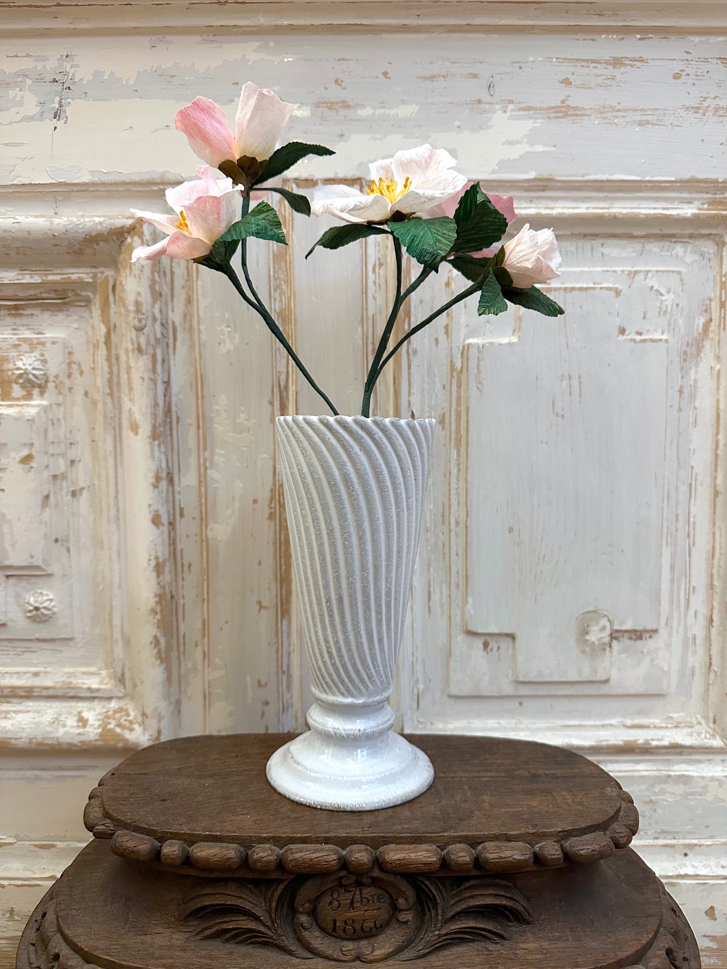 Delicate Handmade Paper Camellia Branch