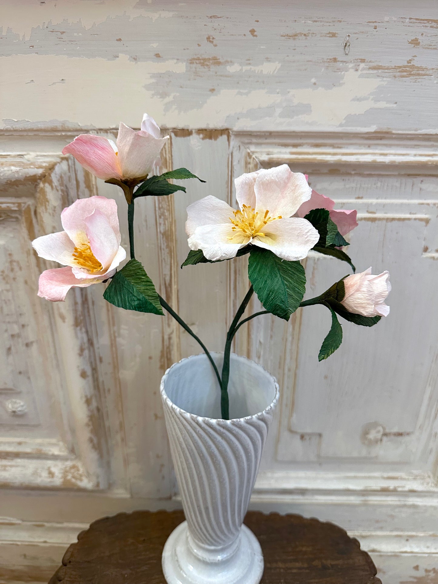 Delicate Handmade Paper Camellia Branch