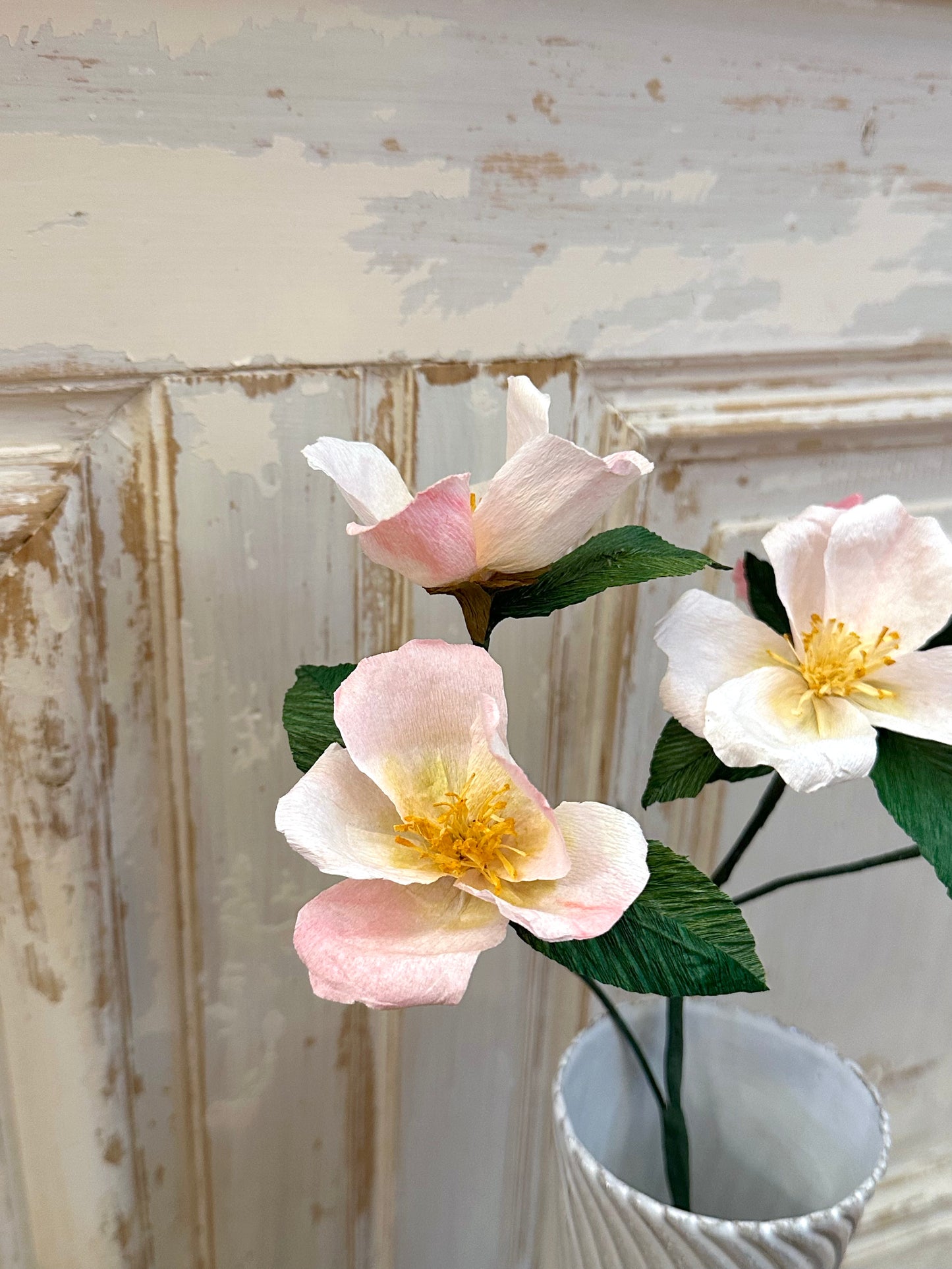 Delicate Handmade Paper Camellia Branch