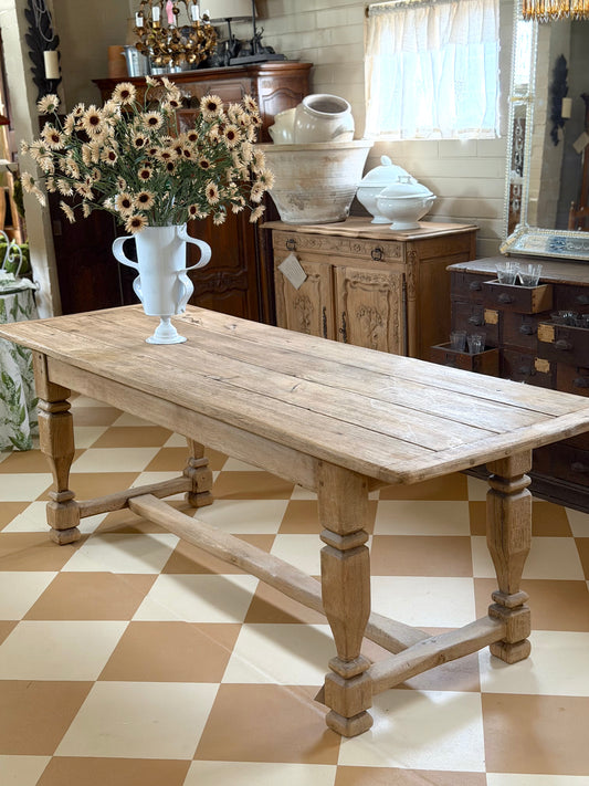 Antique French Oak Farmhouse Dining Table