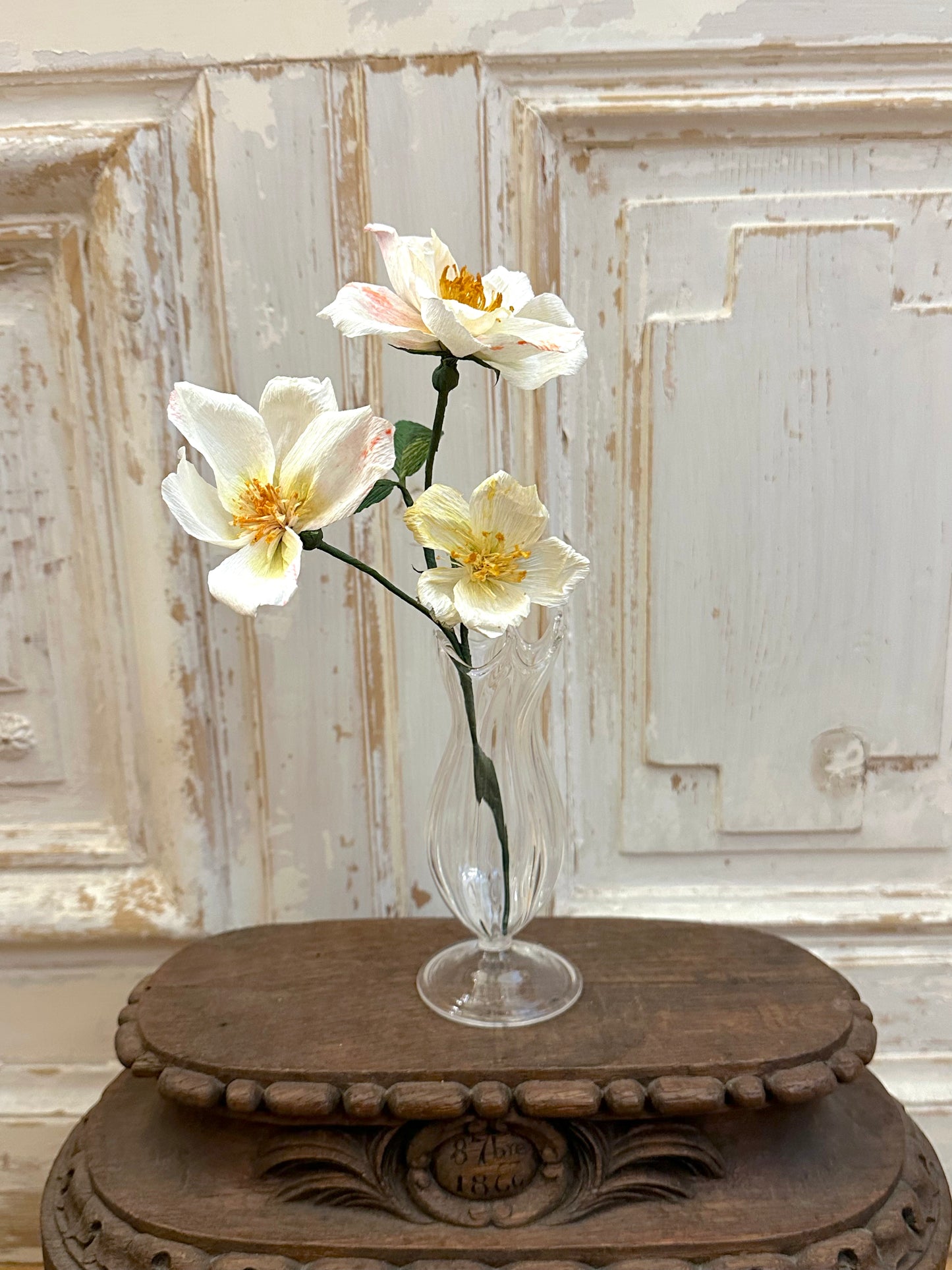 Delicate Handmade Paper Rose Branch II