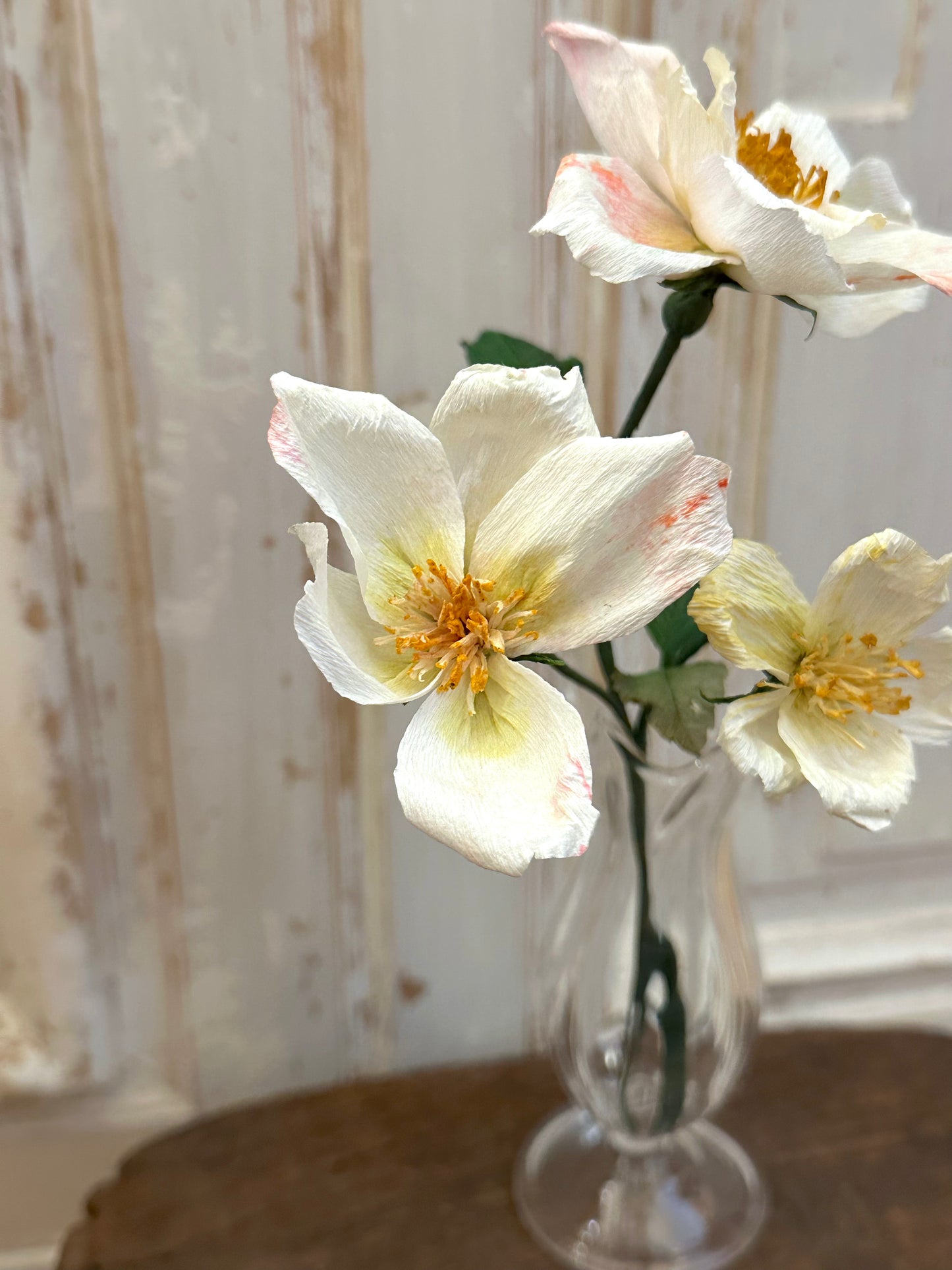 Delicate Handmade Paper Rose Branch II