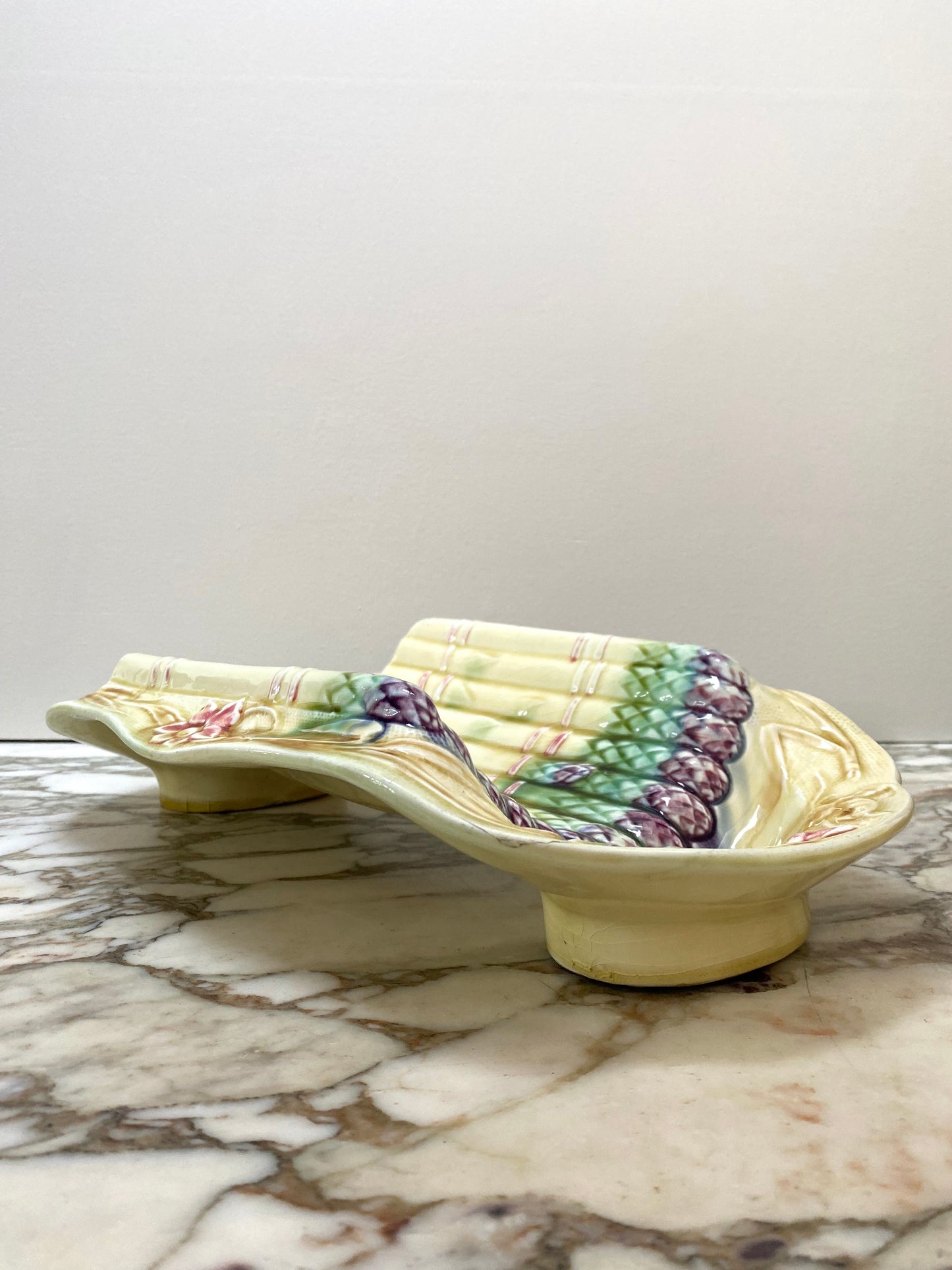 Antique French Majolica Asparagus Platter III