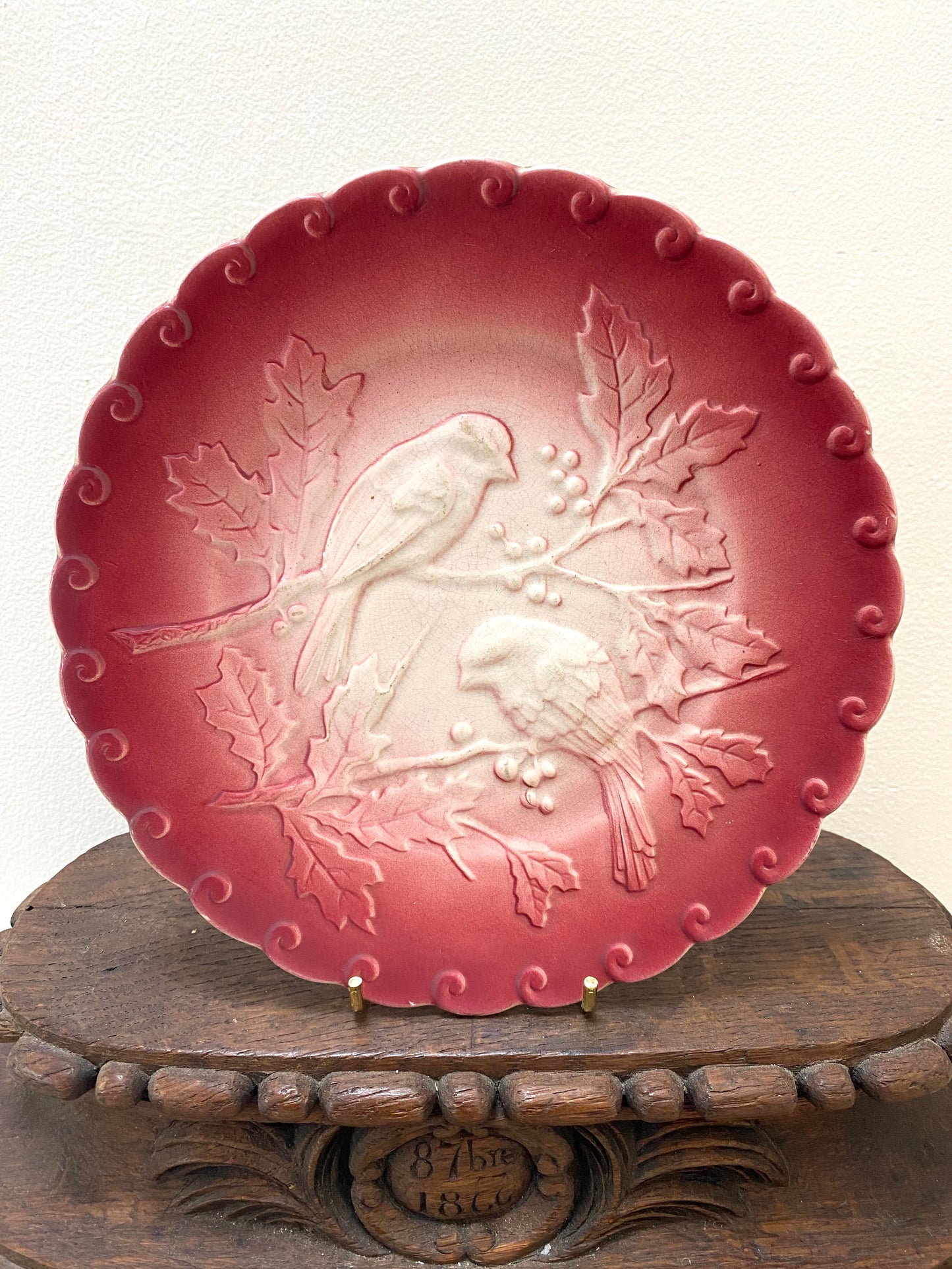 Antique French "FF Pexonnes" Bird Plate