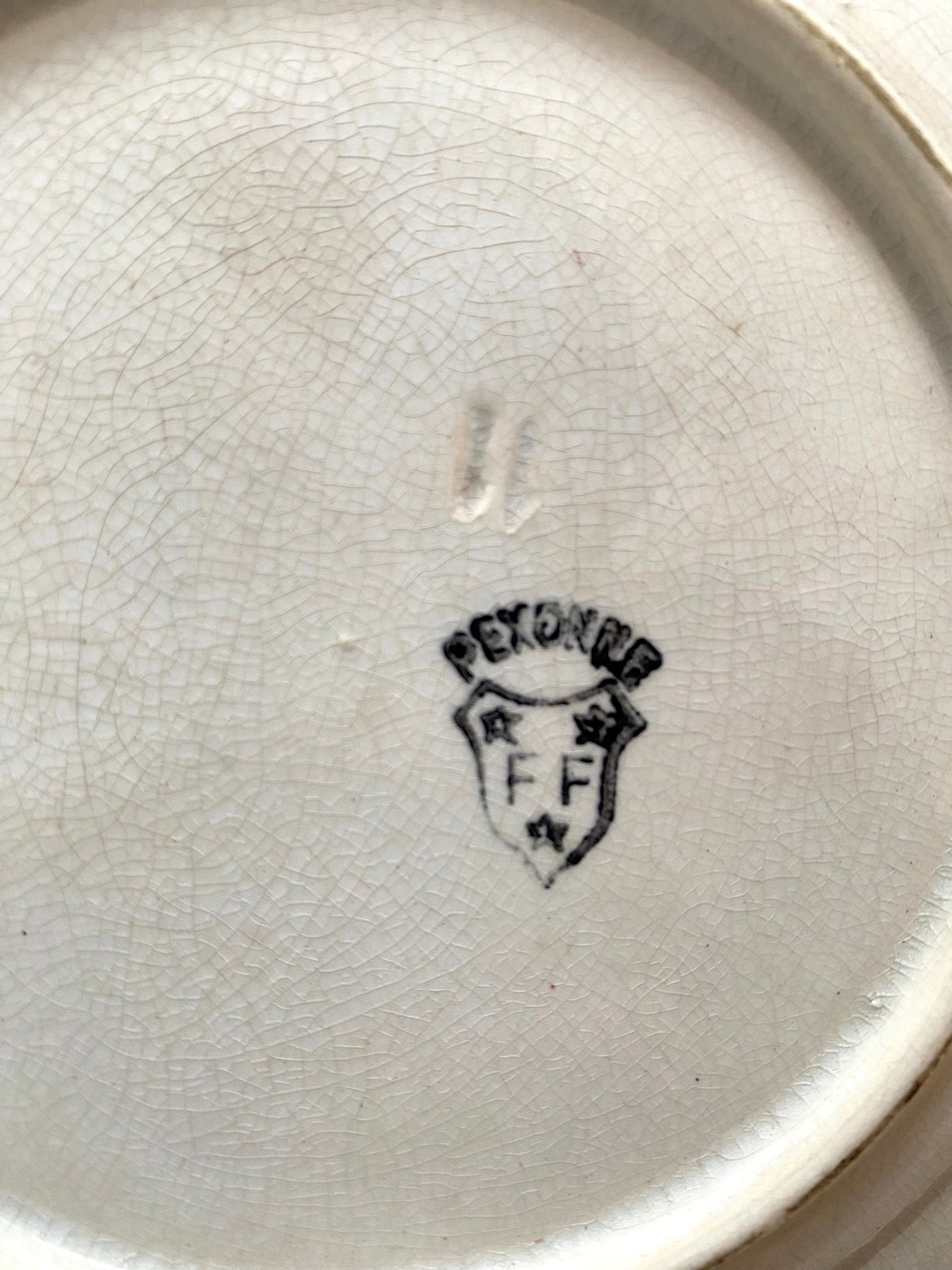 Antique French "FF Pexonnes" Bird Plate