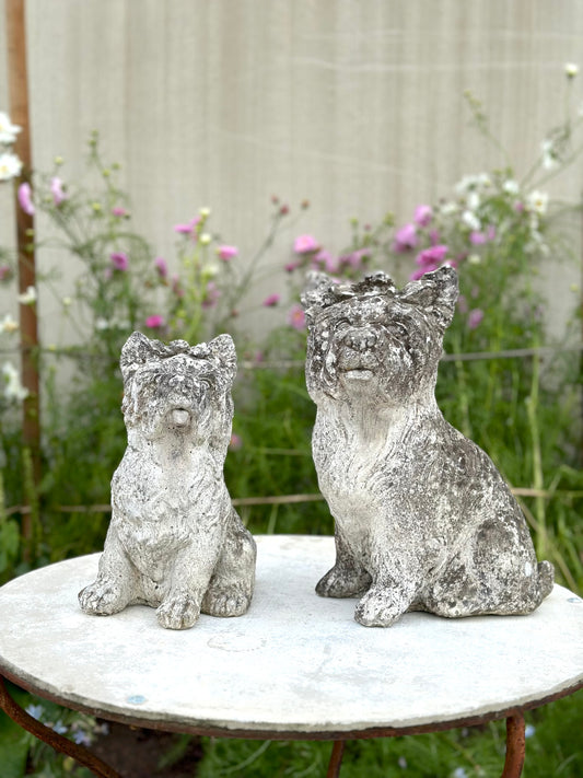 Antique Concrete Dog Statues