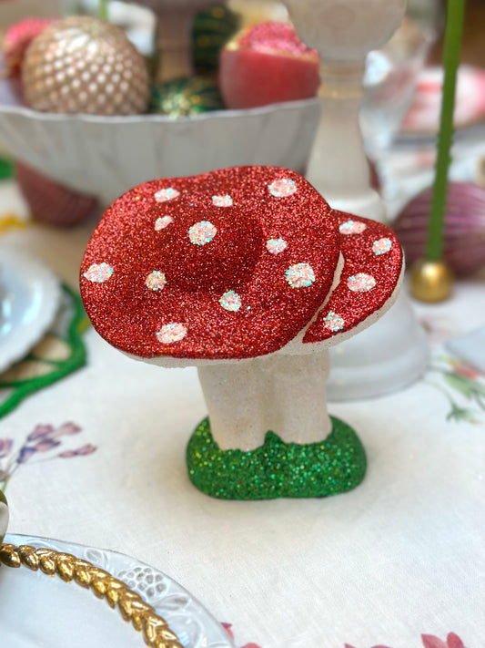 Glitter Mushroom Cluster - Small