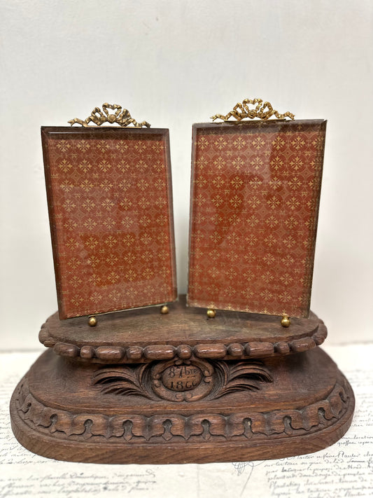 Antique French Beveled Glass Standing Frames