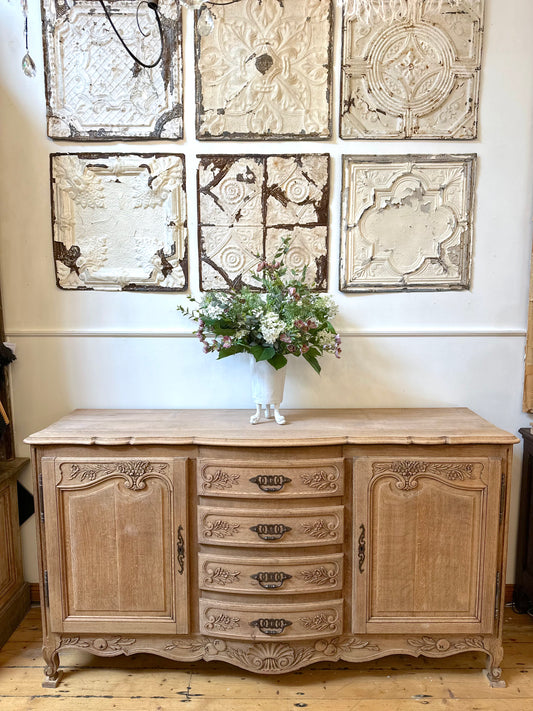 Antique French Oak Bow Front Sideboard