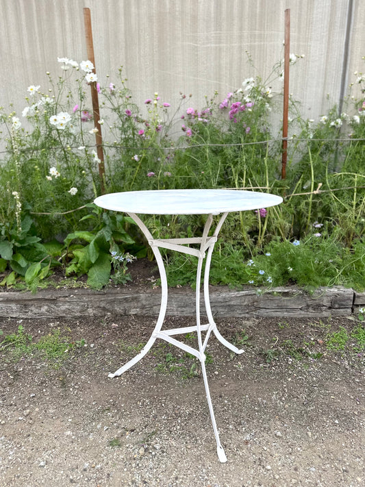 Antique French White Metal Outdoor Table