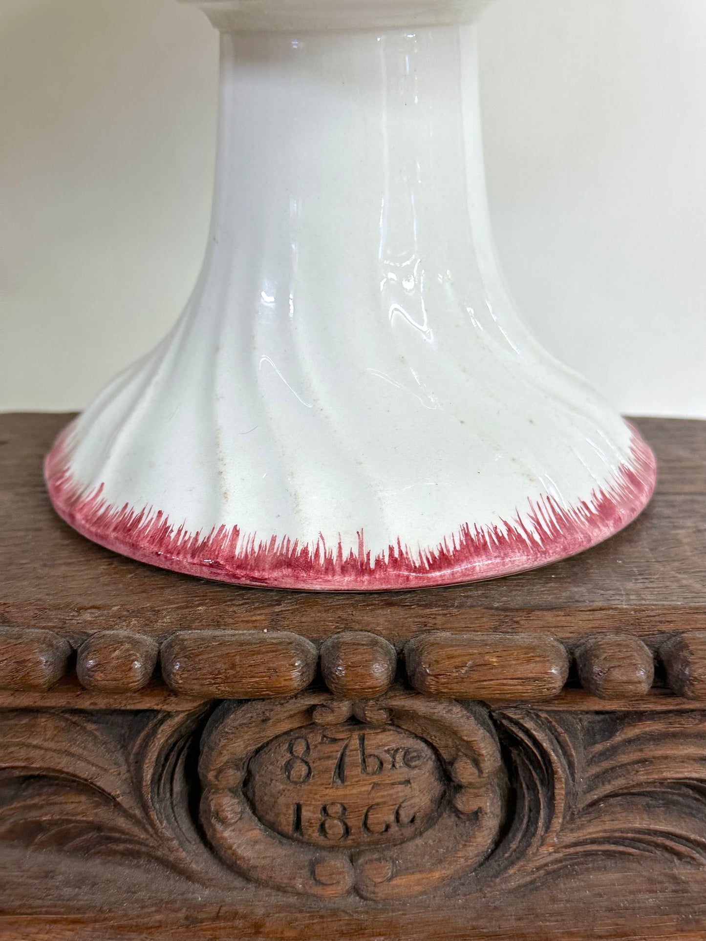 Antique French Footed Dish With Cherry Design
