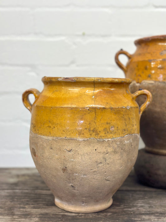 Antique French Mustard Confit Pots