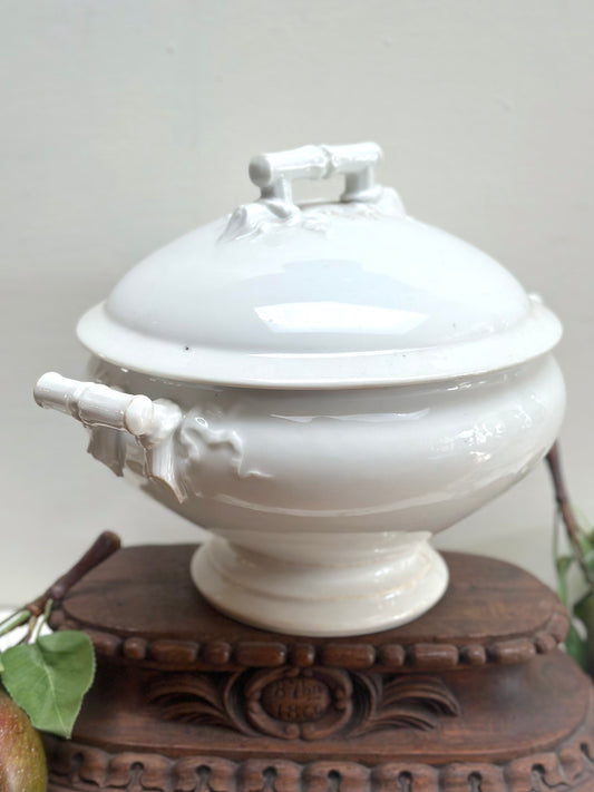 Antique French Large White Tureen
