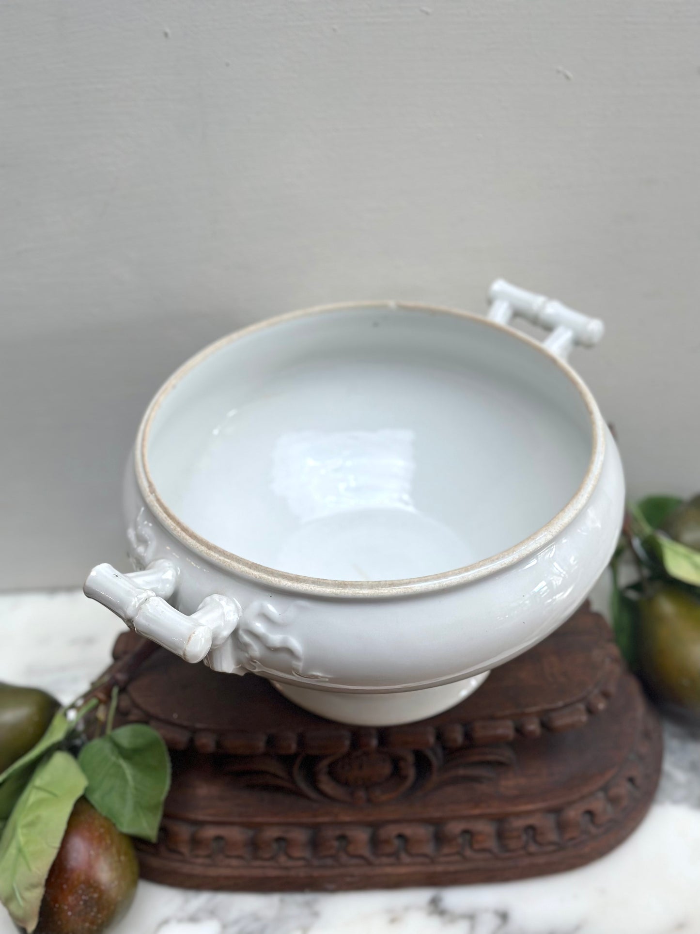 Antique French Large White Tureen
