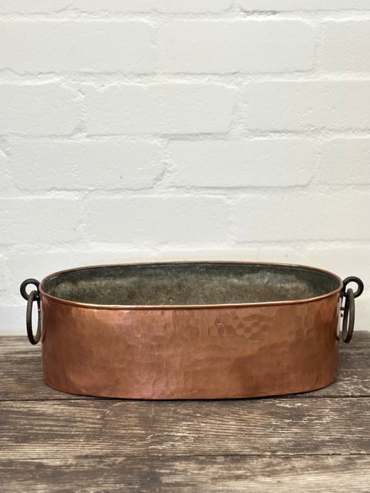 Antique French Wide Copper Fish Poacher