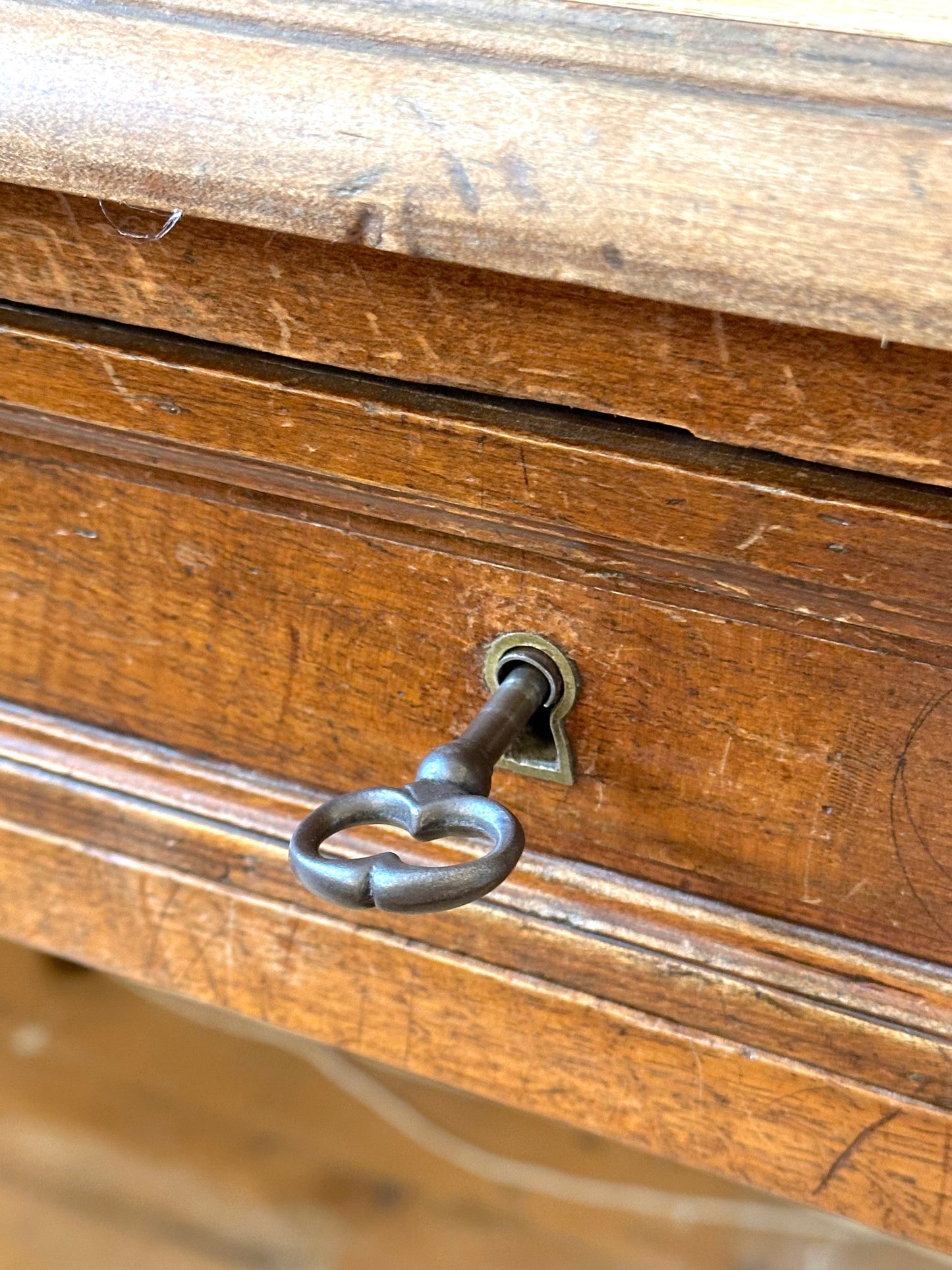 Antique French Leather Top Desk
