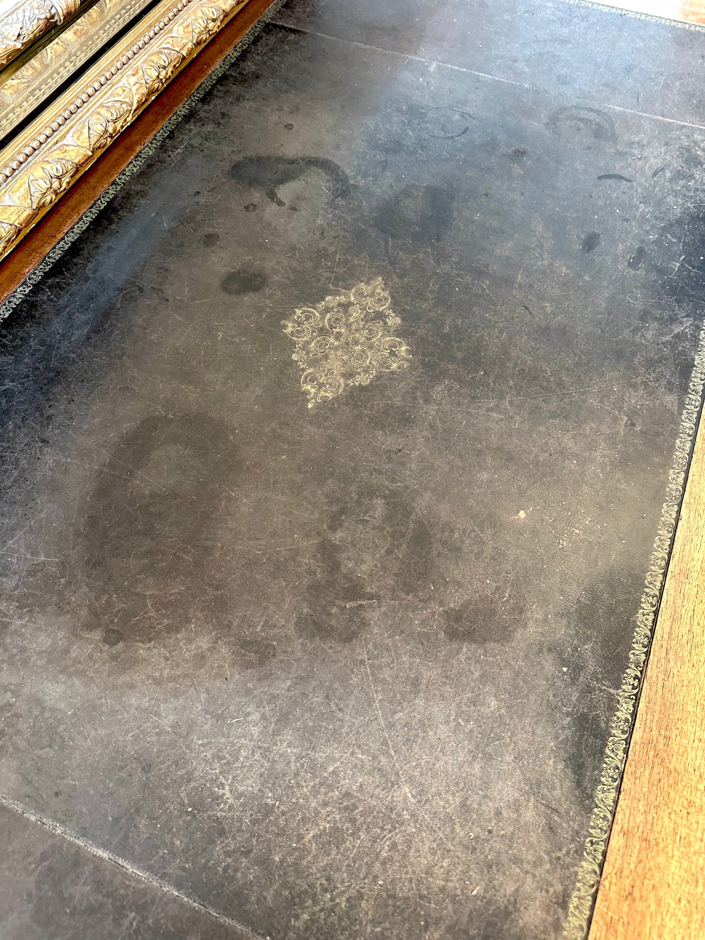 Antique French Leather Top Desk