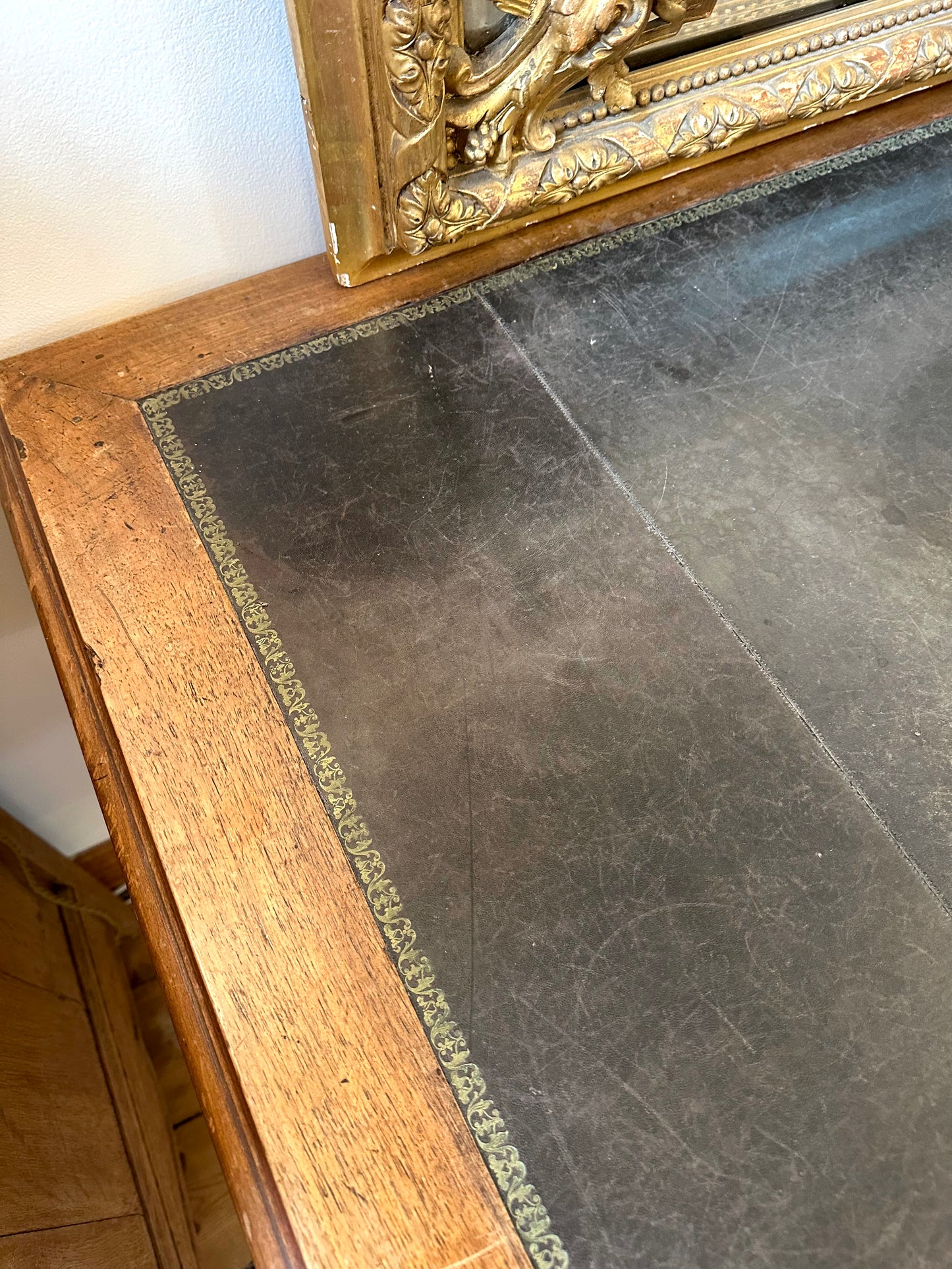 Antique French Leather Top Desk