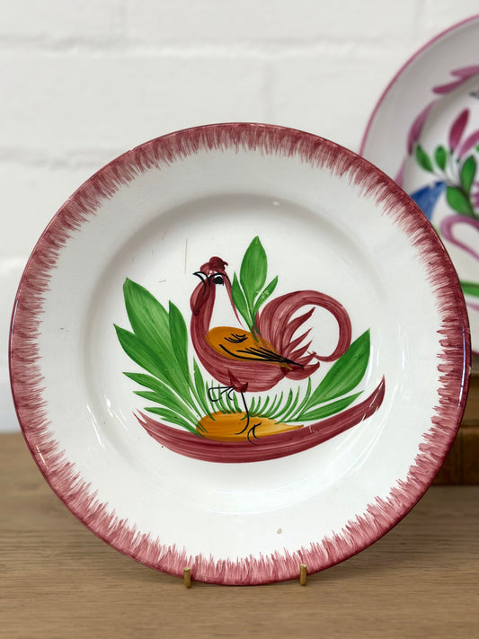 Antique French Hand Painted 'Flowers in Urn' Plates I