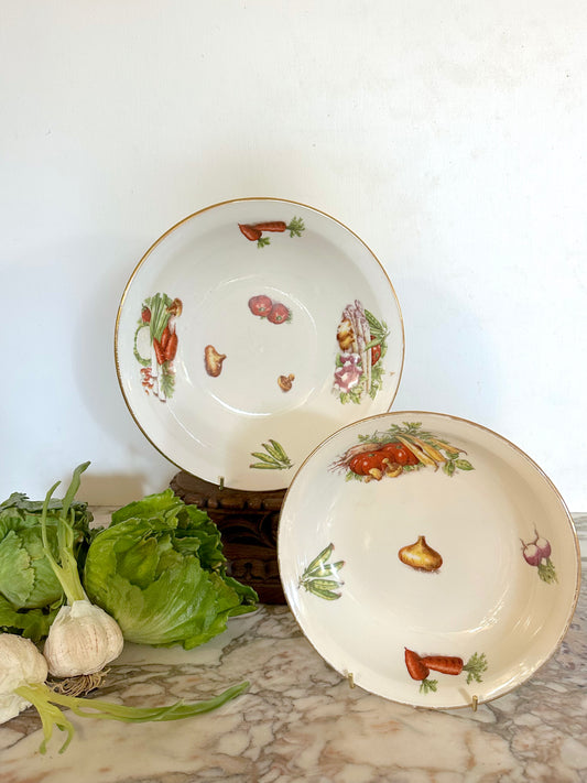 Vintage French "Milliat Frères" Vegetables - Set Of Two Serving Bowls