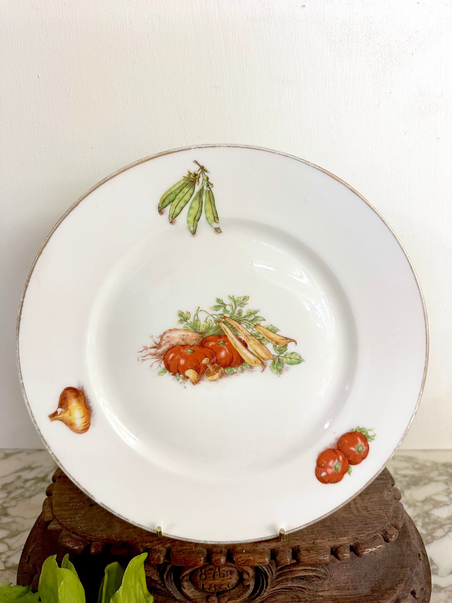 Vintage French "Milliat Frères" Vegetables - Set Of Two Serving Plates