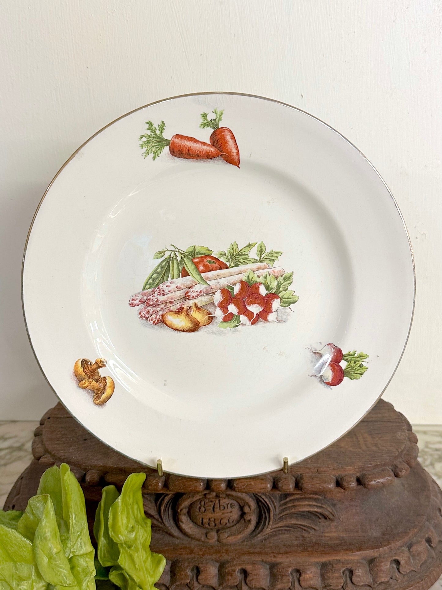 Vintage French "Milliat Frères" Vegetables - Set Of Two Serving Plates