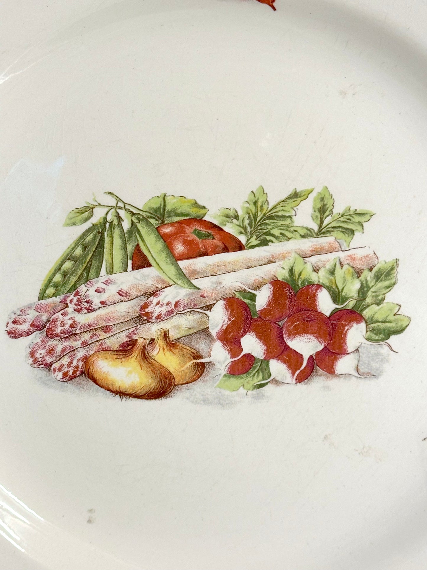 Vintage French "Milliat Frères" Vegetables - Set Of Two Serving Plates
