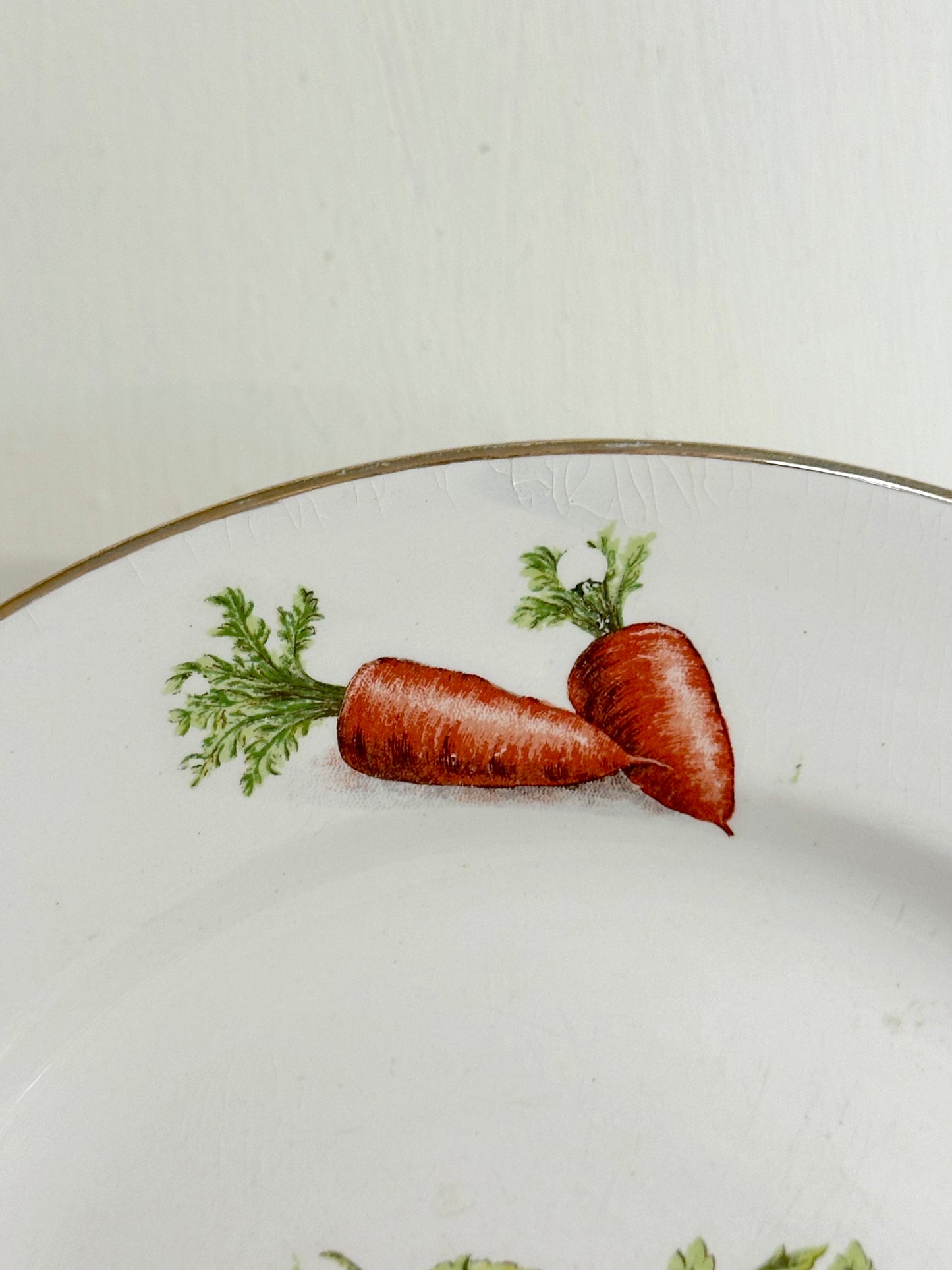 Vintage French "Milliat Frères" Vegetables - Set Of Two Serving Plates