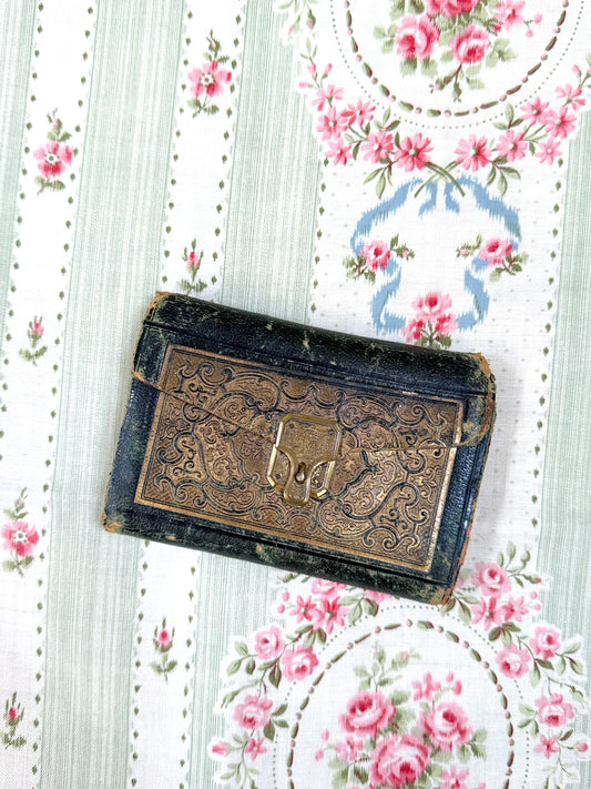 Antique French Leather Envelope Needle Case