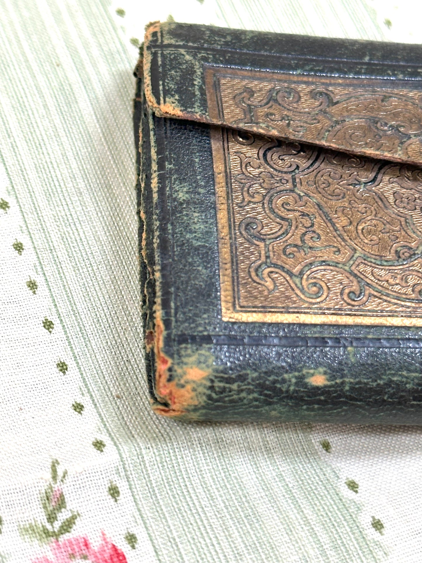 Antique French Leather Envelope Needle Case