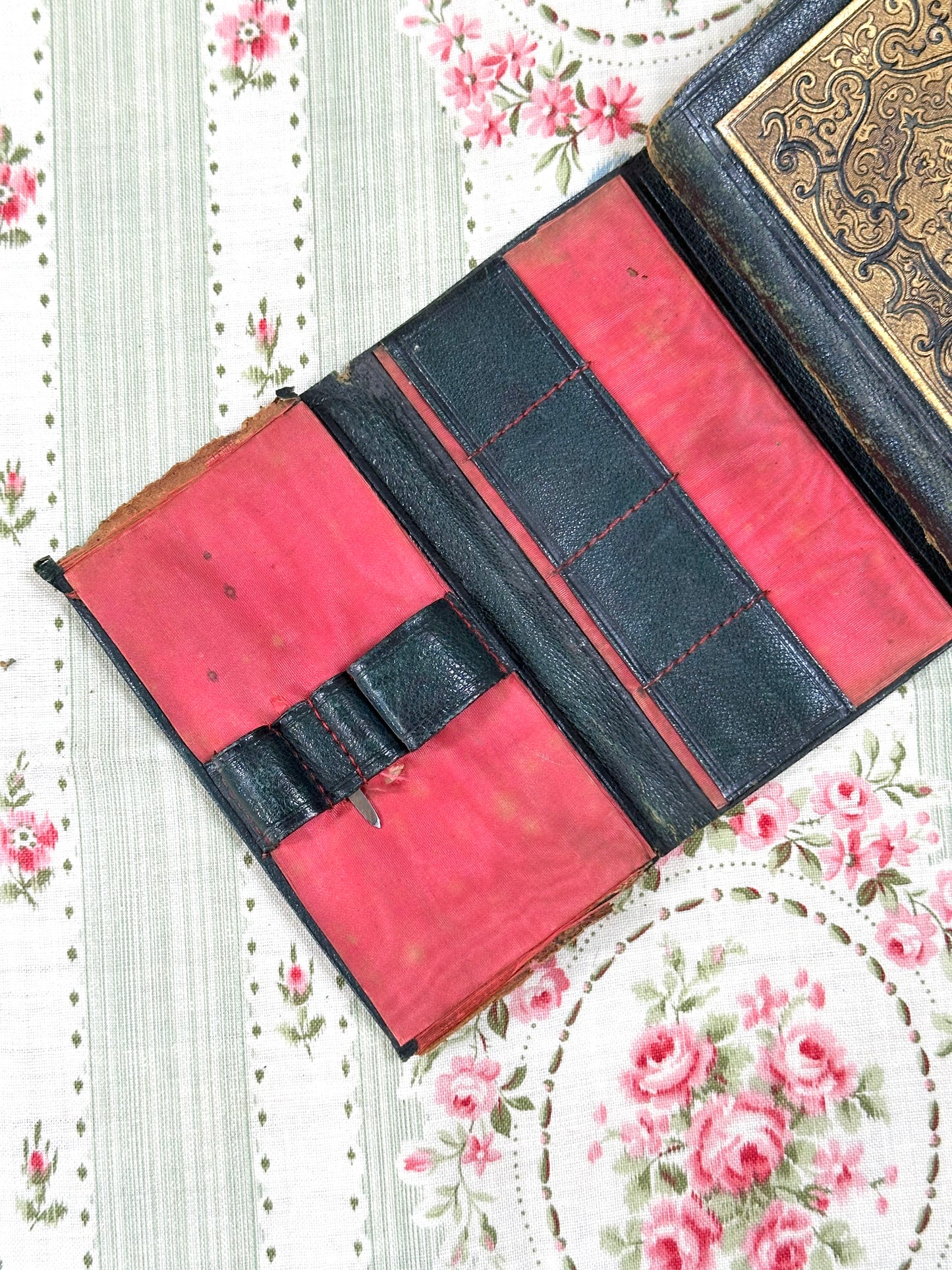 Antique French Leather Envelope Needle Case