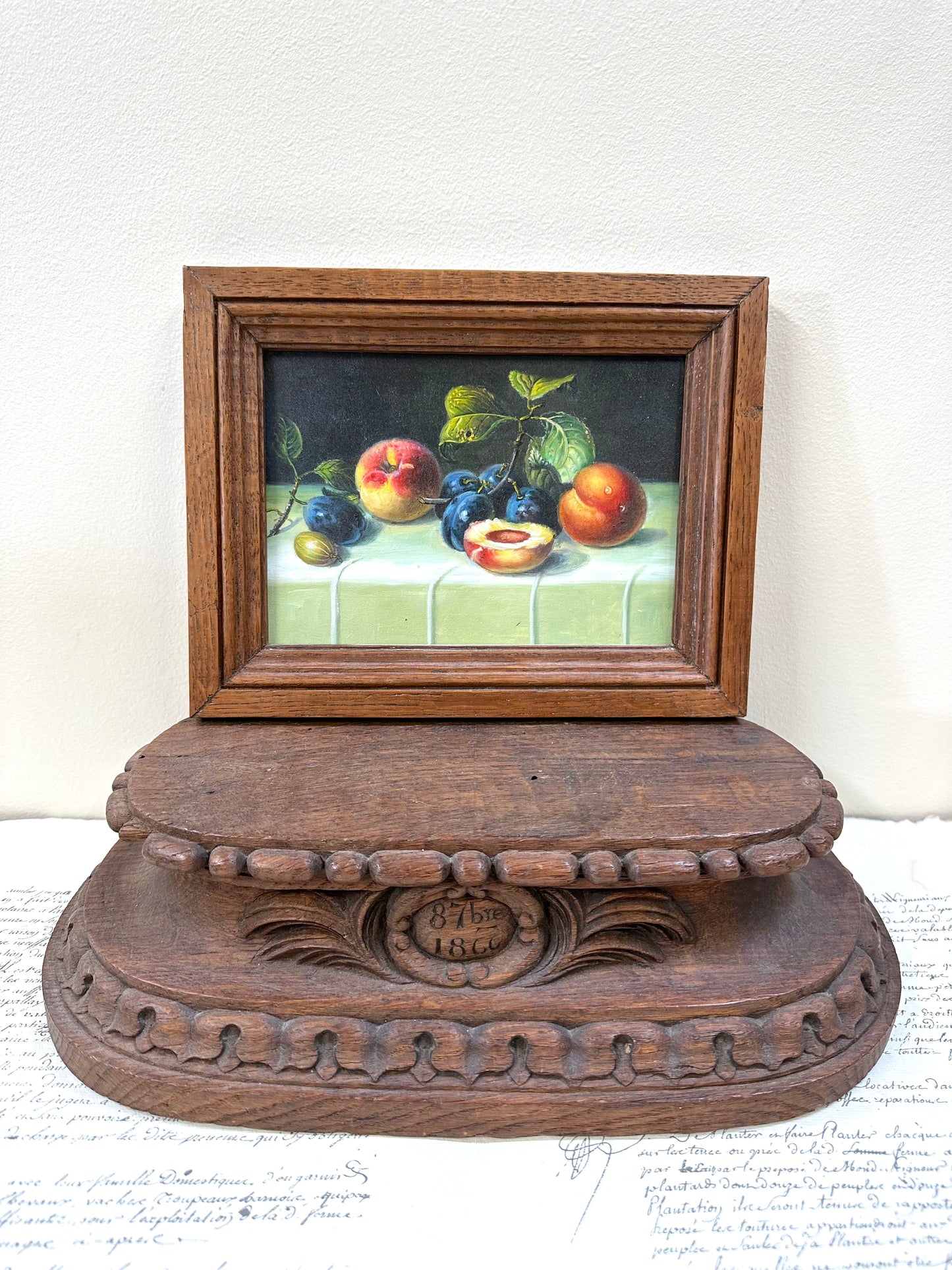 Small Vintage European Still Life Fruit Painting